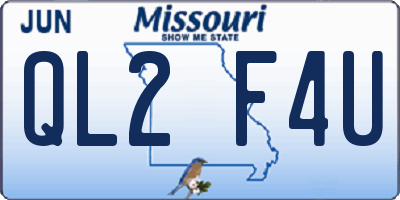 MO license plate QL2F4U