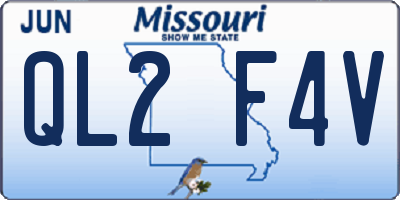 MO license plate QL2F4V