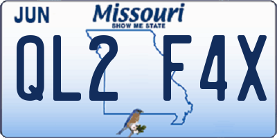 MO license plate QL2F4X