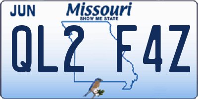 MO license plate QL2F4Z