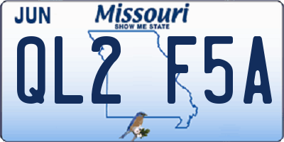MO license plate QL2F5A