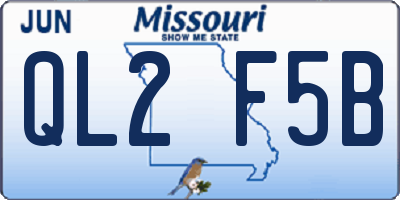 MO license plate QL2F5B