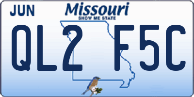 MO license plate QL2F5C