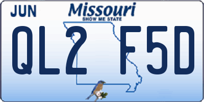 MO license plate QL2F5D