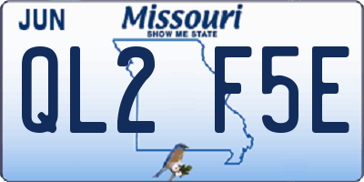 MO license plate QL2F5E