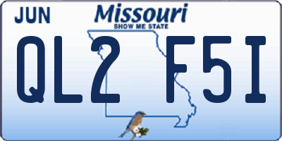 MO license plate QL2F5I