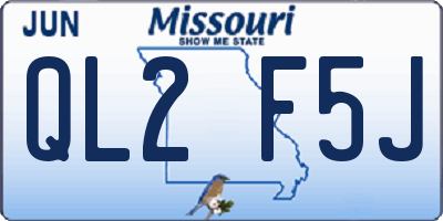 MO license plate QL2F5J