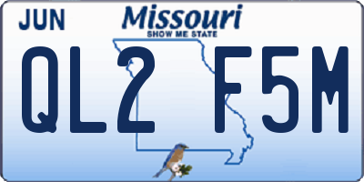MO license plate QL2F5M