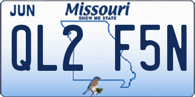 MO license plate QL2F5N
