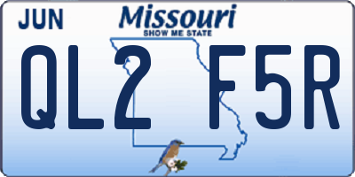 MO license plate QL2F5R