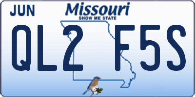 MO license plate QL2F5S