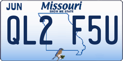 MO license plate QL2F5U
