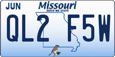 MO license plate QL2F5W