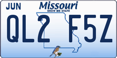 MO license plate QL2F5Z