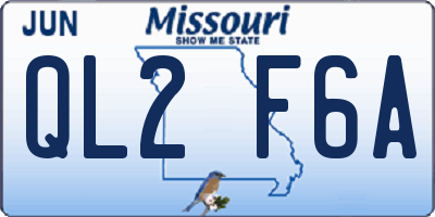MO license plate QL2F6A