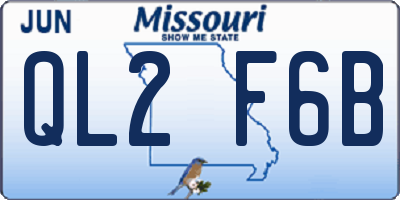MO license plate QL2F6B