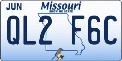 MO license plate QL2F6C
