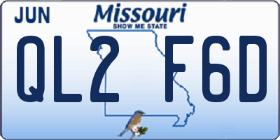 MO license plate QL2F6D