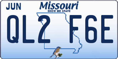 MO license plate QL2F6E