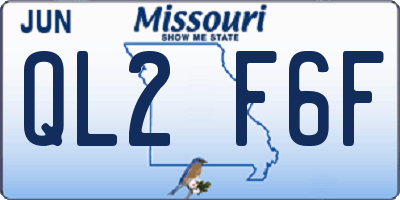 MO license plate QL2F6F