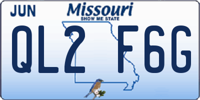 MO license plate QL2F6G