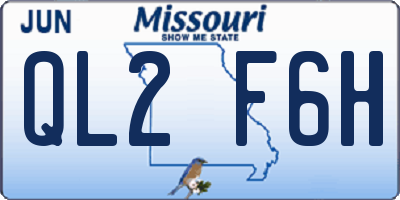 MO license plate QL2F6H