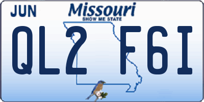 MO license plate QL2F6I