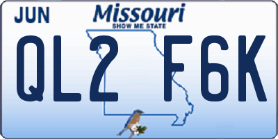 MO license plate QL2F6K