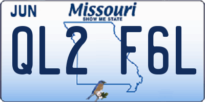 MO license plate QL2F6L