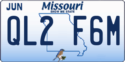 MO license plate QL2F6M