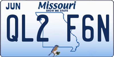 MO license plate QL2F6N