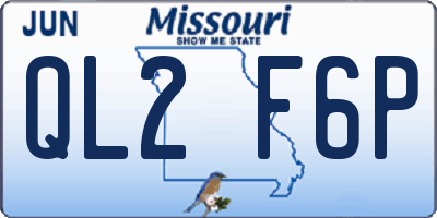 MO license plate QL2F6P