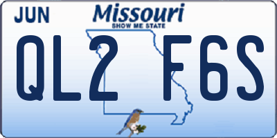 MO license plate QL2F6S