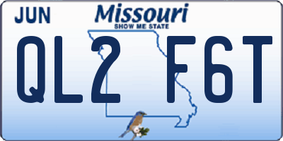 MO license plate QL2F6T