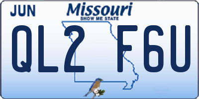 MO license plate QL2F6U