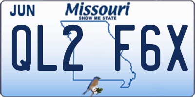 MO license plate QL2F6X