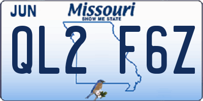 MO license plate QL2F6Z