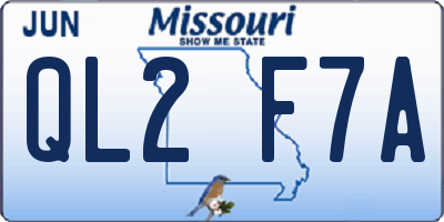 MO license plate QL2F7A