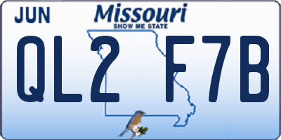 MO license plate QL2F7B