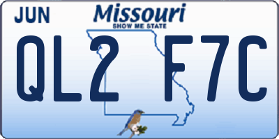 MO license plate QL2F7C