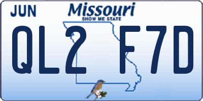 MO license plate QL2F7D