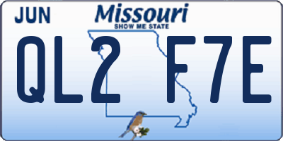 MO license plate QL2F7E