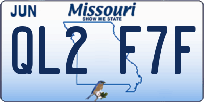 MO license plate QL2F7F