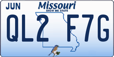 MO license plate QL2F7G