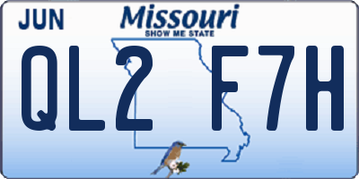 MO license plate QL2F7H