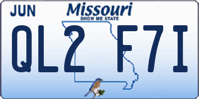MO license plate QL2F7I