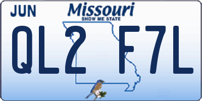 MO license plate QL2F7L