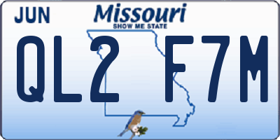 MO license plate QL2F7M