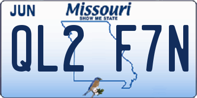 MO license plate QL2F7N