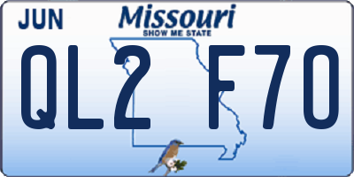 MO license plate QL2F7O
